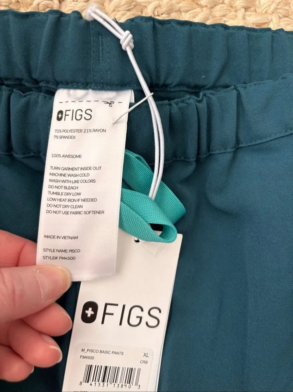 NWT FIGS Technical Scrub Pants | Performance Stretch Medical Uniform XL dark tea